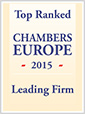 Chambers Europe – Leading Firm 2015 in Slovakia in Energy, Real Estate, Corporate/M&A, Dispute Resolution, Competition/Antitrust and Banking & Finance 