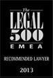 Legal 500 - Recommended lawyer 2013